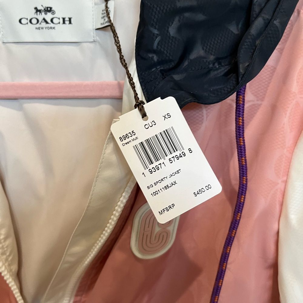 NWT COACH pink signature sporty rain jacket - Picture 6 of 8
